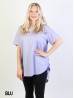 Perfect Soft High- low Short-Sleeve Blouse